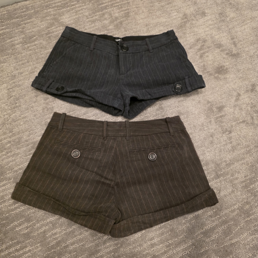 Talula Women's Pinstripe Shorts - Black and Brown